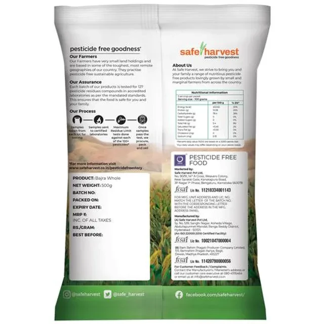 Safe Harvest Bajra Whole - Pesticide Free, 500 g-2.webp